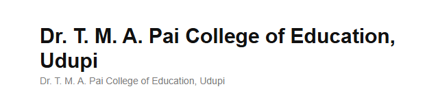 Dr. T.M.A. Pai College of Education logo