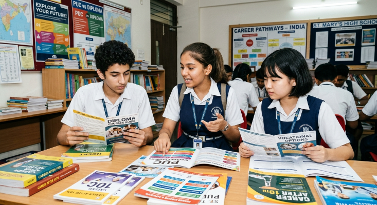 Class 10 student exploring PUC and diploma options