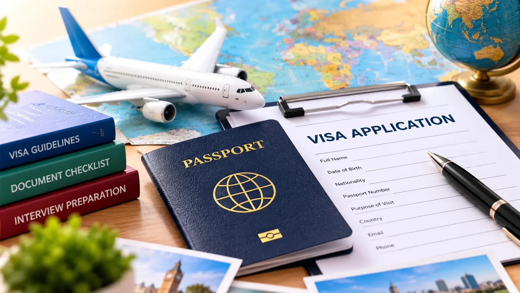 Passport and Visa Assistance Flatlay image