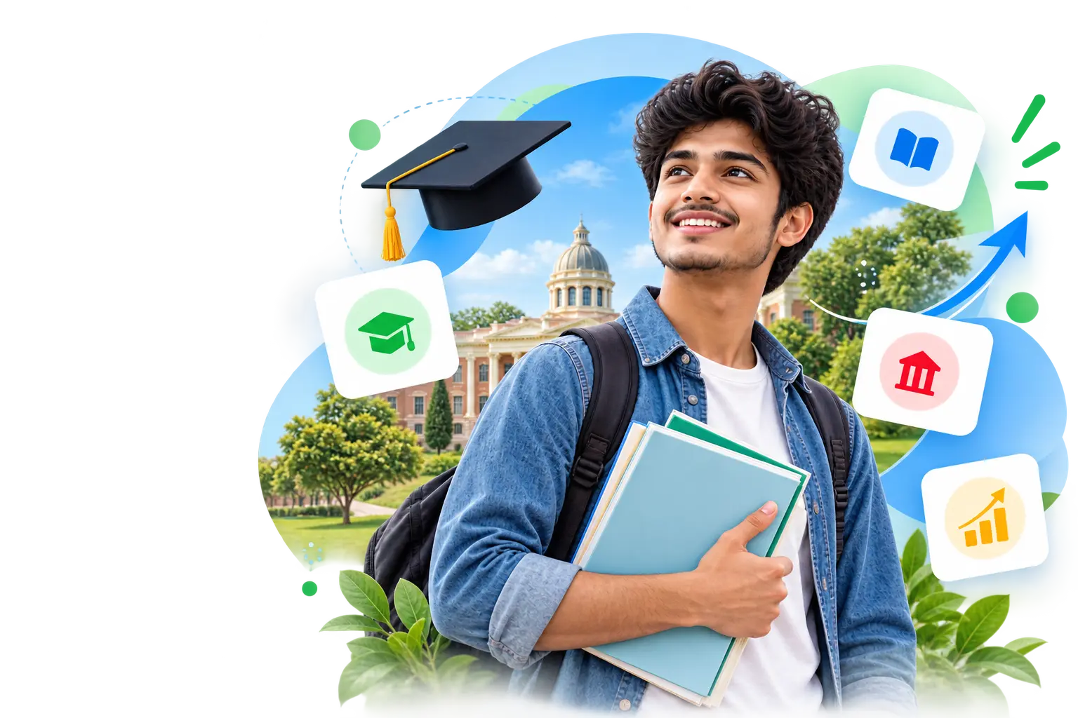 Student receiving education counselling