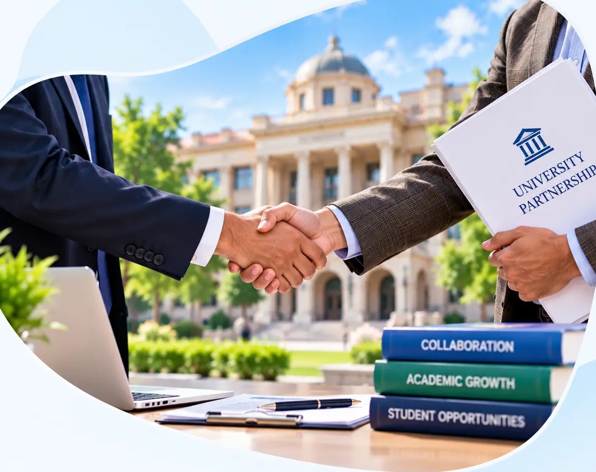 Handshake representing partnership